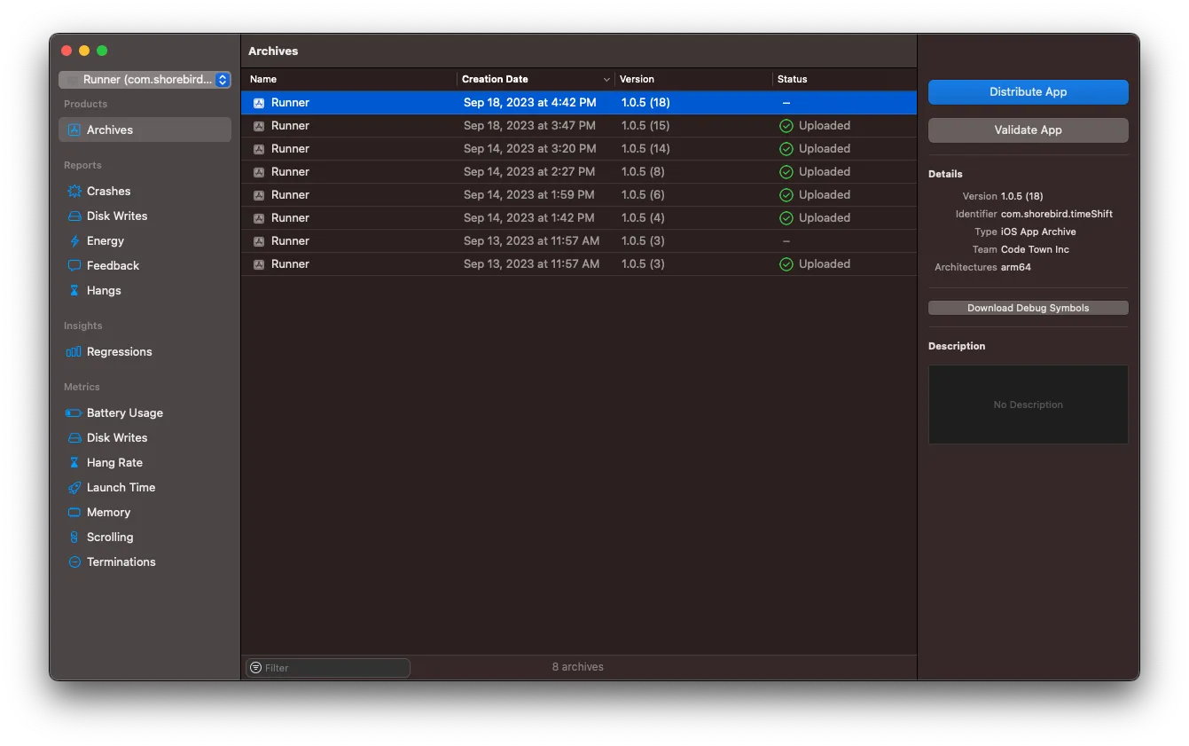 Xcode Organizer